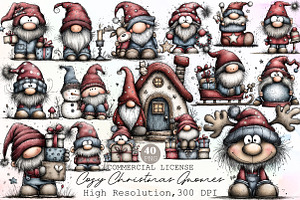 Cozy Christmas Gnomes Clipart, an Illustration by Sublimation Artist