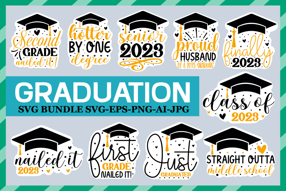 Graduation Sticker Svg Bundle, an Object Graphic by GatewayDesign