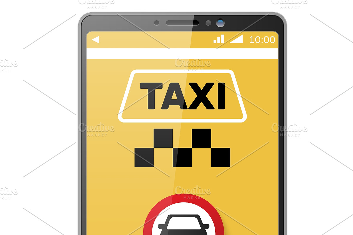Realistic smartphone with app for, a Transportation Illustration by Vectorbuum (Photo 3 of 3)