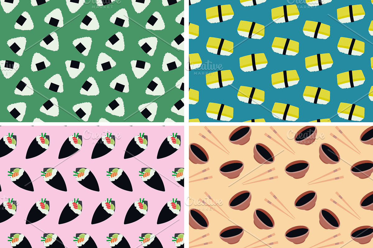 Sushi Seamless Pattern, a Pattern Graphic by Abstracto-Create (Photo 7 of 7)