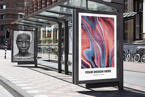 City Light Bus Stop Poster Mockup