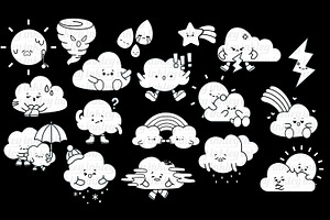 Weather Icon Clipart Coloring