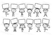 Happy childrens holding blank signs, a Person Illustration by Bubert Art (Thumbnail 2 of 10)