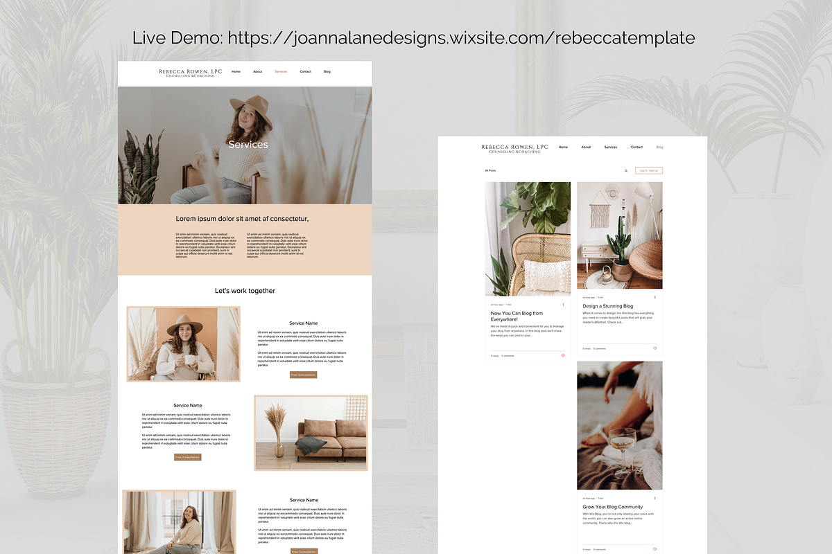 Wix Website Template Rebecca, a Websites & App Template by Joanna Lane Designs (Photo 3 of 5)