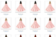 Princess Dress Pink Gown Clipart, an Illustration by Blissful Pixels (Thumbnail 2 of 2)