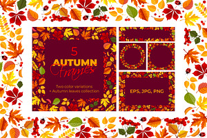Autumn Frames And Leaves Collection, a Decorative Illustration by Vector beauty