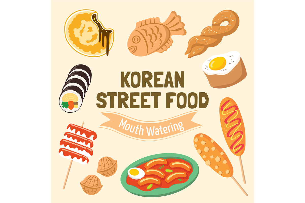 Korean Street Food Illustration, a Food Illustration by GennyOnThePaper (Photo 1 of 4)
