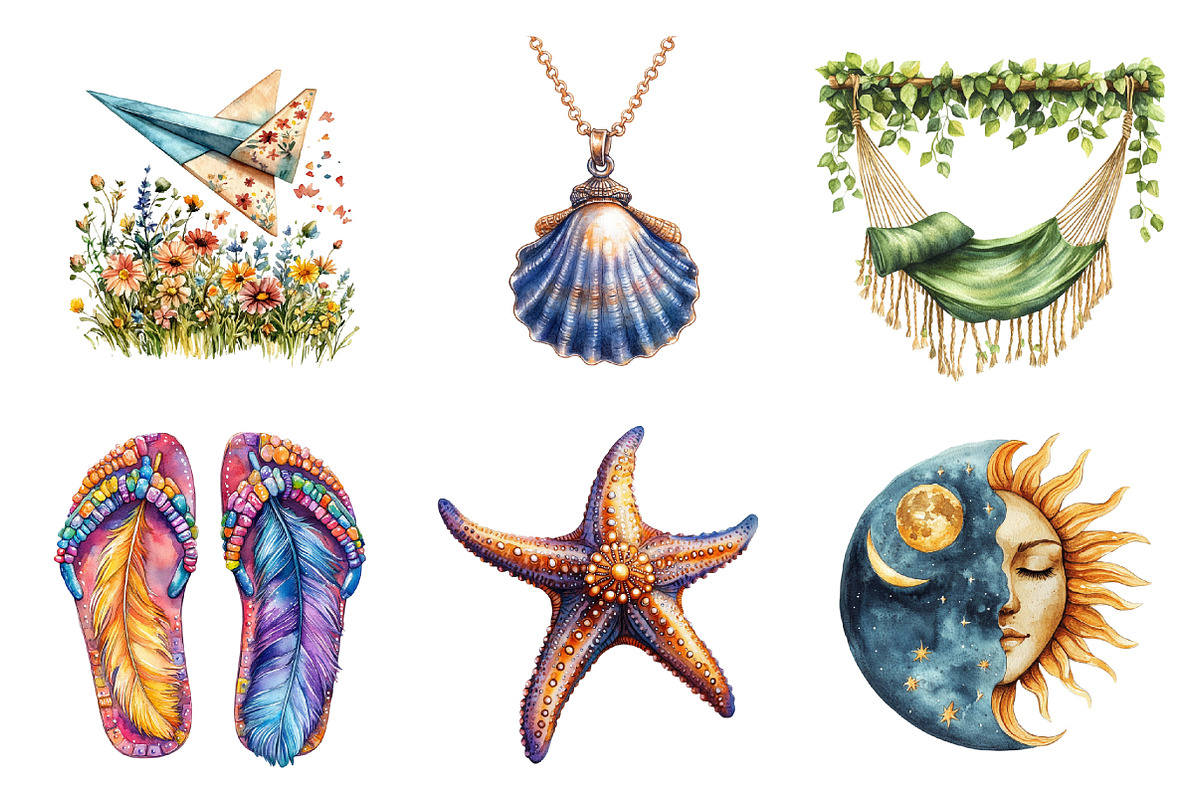 Boho Summer Vacation Holiday PNG, an Illustration by SinaCreation (Photo 3 of 5)