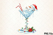 Funny Snowman Wine Christmas PNG, a Seasonal Illustration by YA Design (Thumbnail 1 of 4)