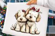 Whimsical Dogs Floral Clipart, an Illustration by SinaCreation (Thumbnail 6 of 11)
