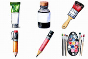 Watercolor Artist Clipart, an Illustration by Libby Wishes (Thumbnail 3 of 5)