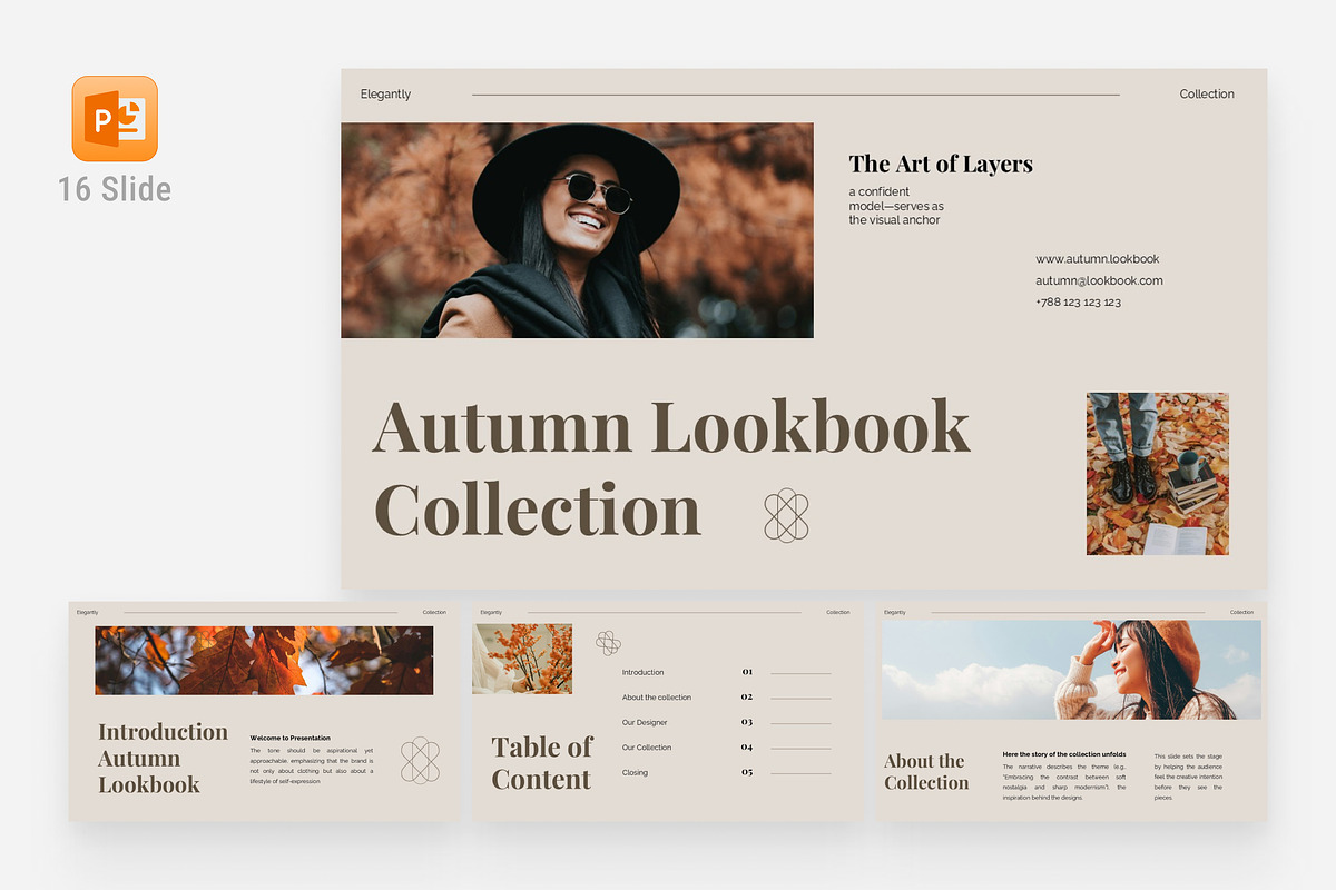 Autumn Lookbook PowerPoint, a Presentation Template by Eklip Studio (Photo 1 of 6)