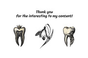 Dark Vintage Tooth Clipart Bundle, a Healthcare Illustration by InkyQueenArt (Thumbnail 5 of 5)