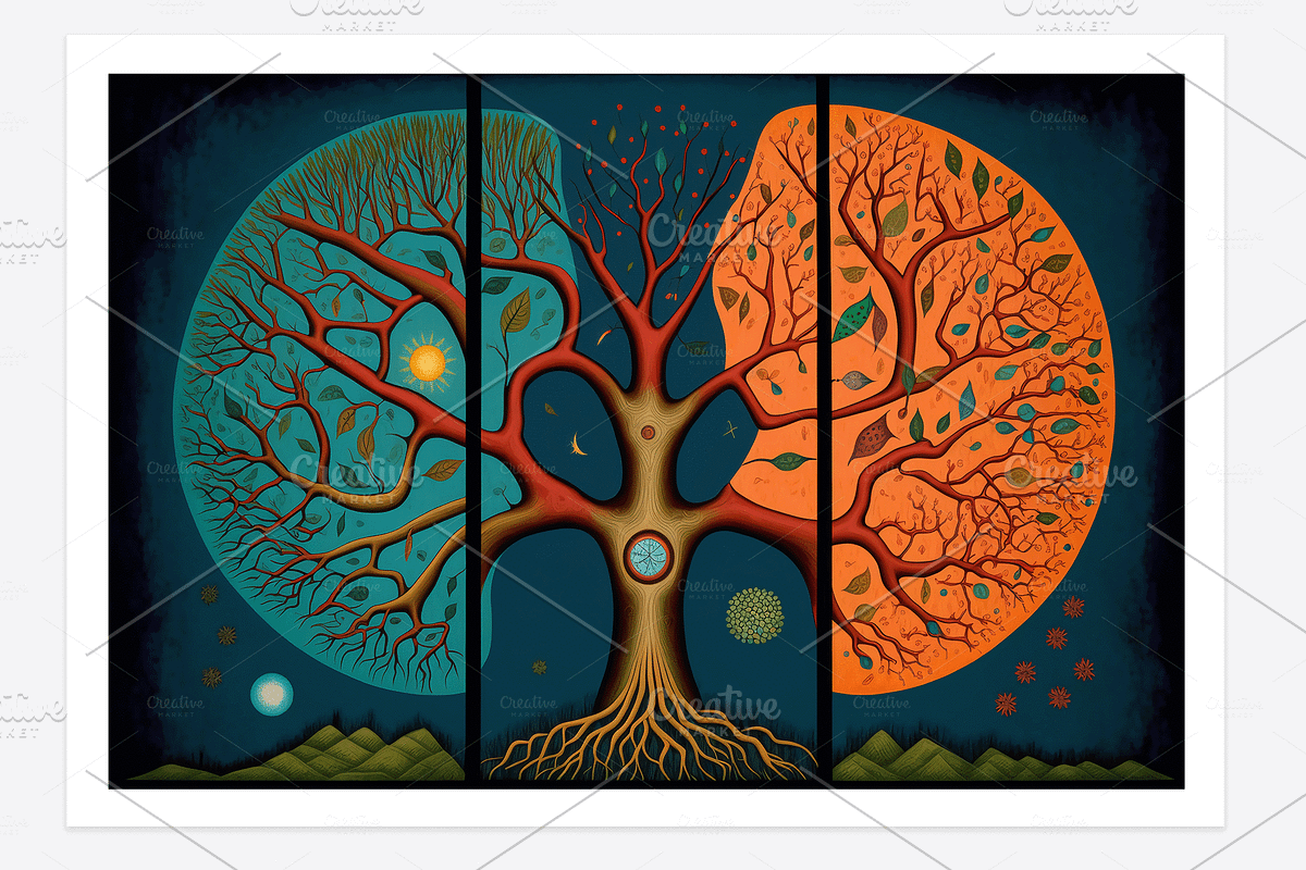 Sati Collection · Sacred Trees, a Decorative Illustration by milatovar (Photo 12 of 14)