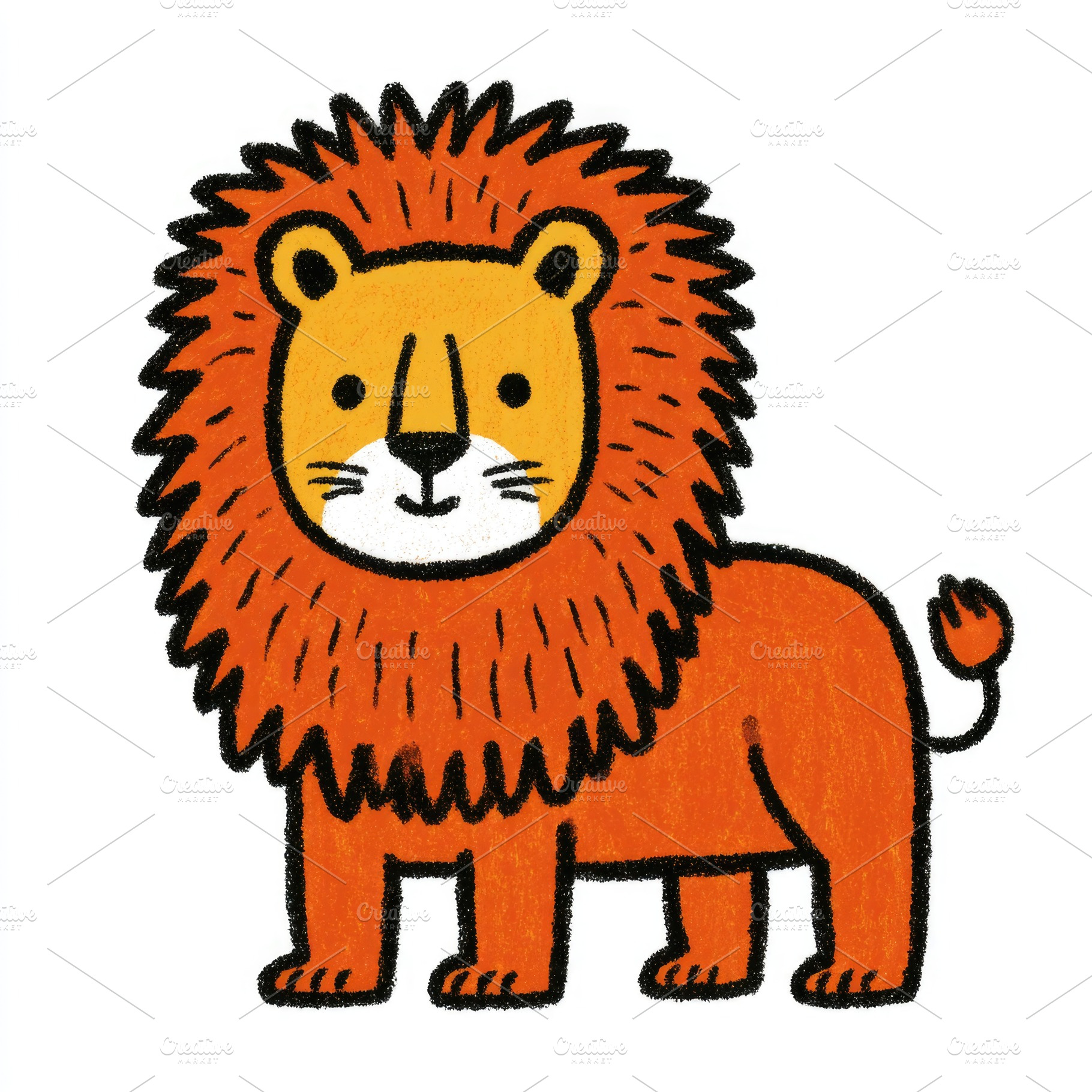Cute lion doodle illustration, an Animal Photo by José Manuel Gelpi