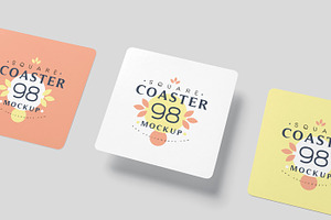 Square Coaster Mockups