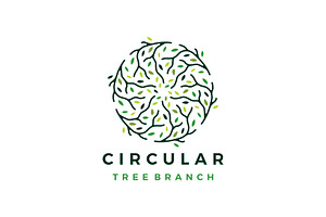 Circle Circular Tree Branch Logo