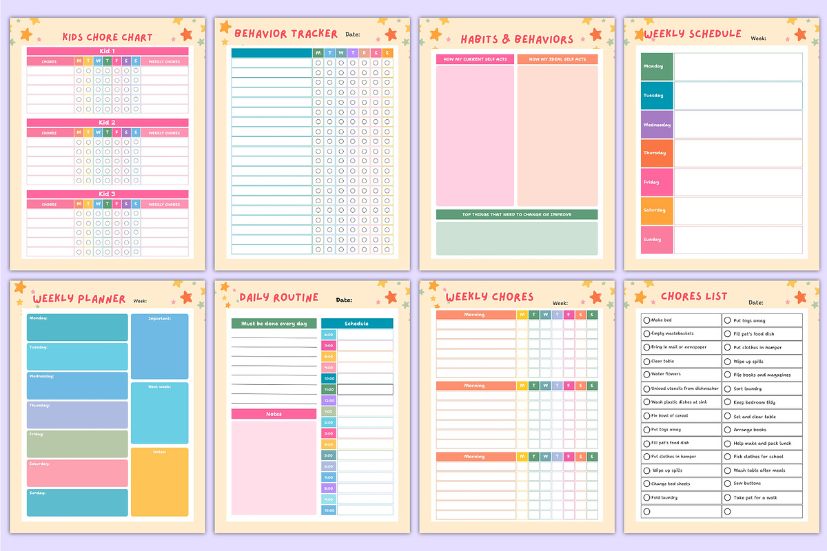 Chore Chart For Kids Canva Kdp