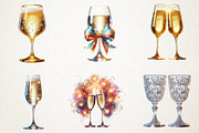 Cheers to New Year Champagne Glass C, an Illustration by RobertsArt (Thumbnail 4 of 5)