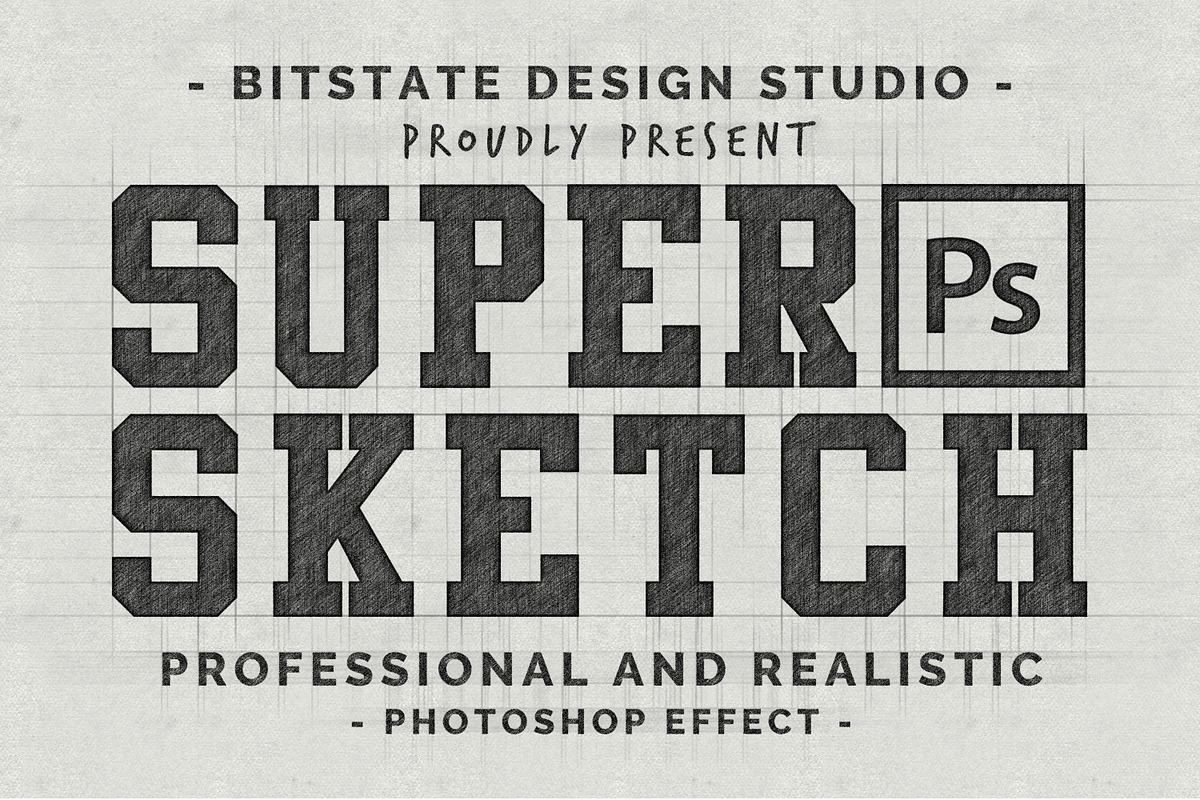 Super Sketch - Photoshop Action, a Layer Style Add-On by Bitstate Design (Photo 1 of 7)