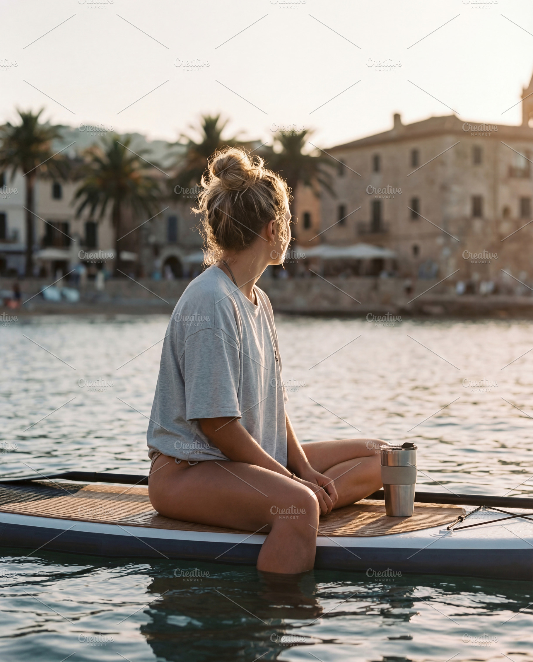 Young Woman Relaxing on Paddleboard, a Sports & Recreation Photo by Virgo Studio