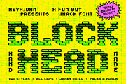 Block Head | Pixel Brick Fun Font, a Slab Serif Font by HeyAidan (Thumbnail 1 of 8)