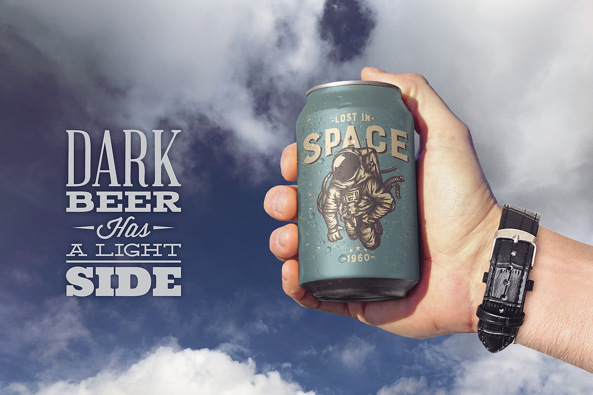 Beer Can in the Sky Mockup, a Packaging Mockup by SmartDesigns (Photo 3 of 3)