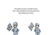 Motorbike Clipart Set, a Decorative Illustration by Pati Charm Studio (Thumbnail 4 of 8)