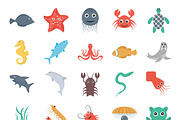 65 Flat Underwater Life Icons, a Duotone Icon by Vectors Market (Thumbnail 2 of 2)