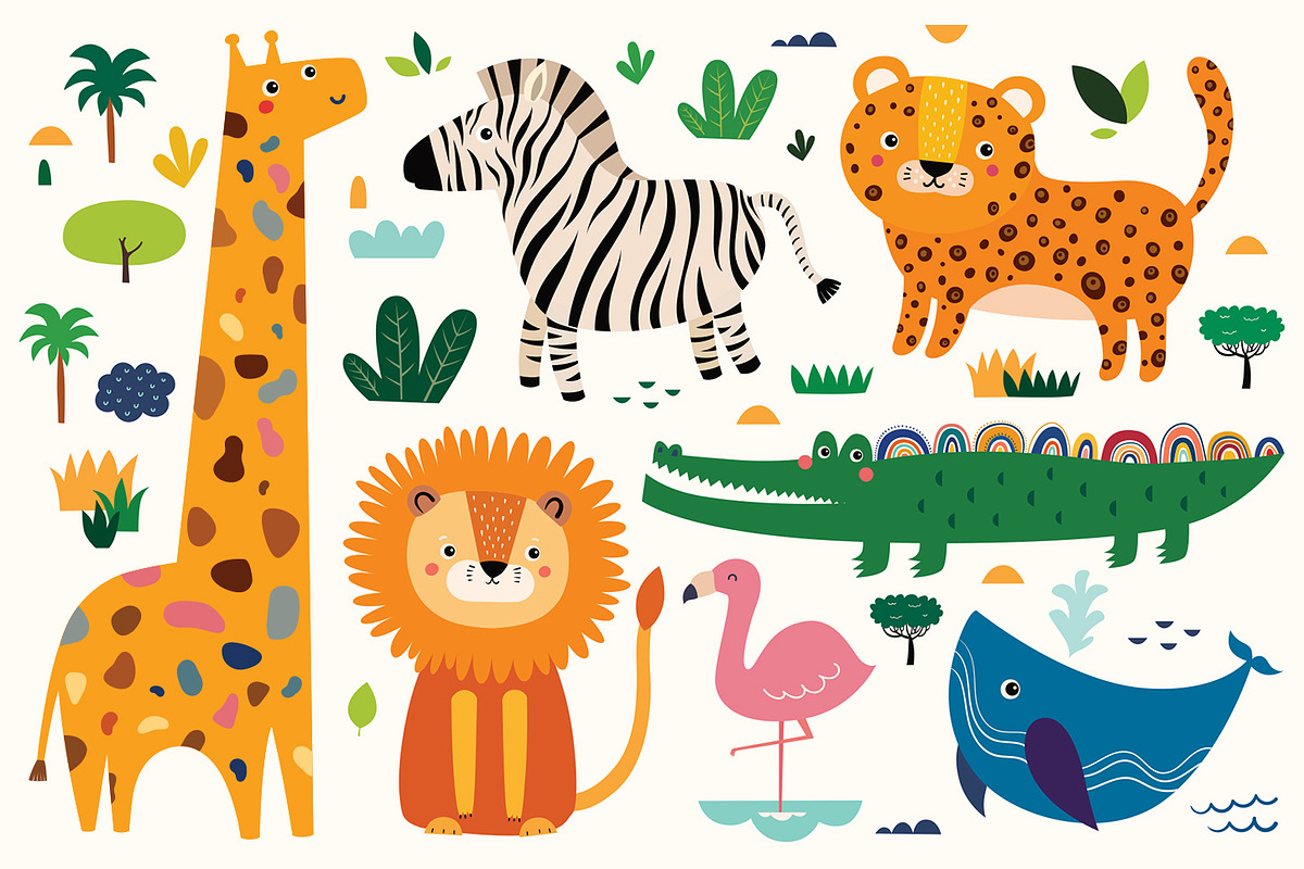 African animals baby collection, an Animal Illustration by MoleskoStudio (Photo 1 of 13)