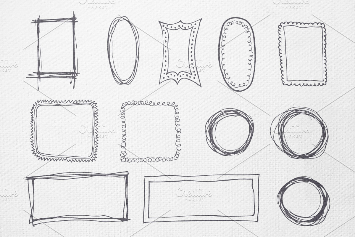 55 Hand-drawn, painted vector frames, a Graphic by ladik (Photo 4 of 5)