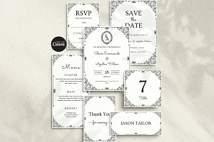 Elegant Black Wedding Suite, an Invitation Template by Arslan