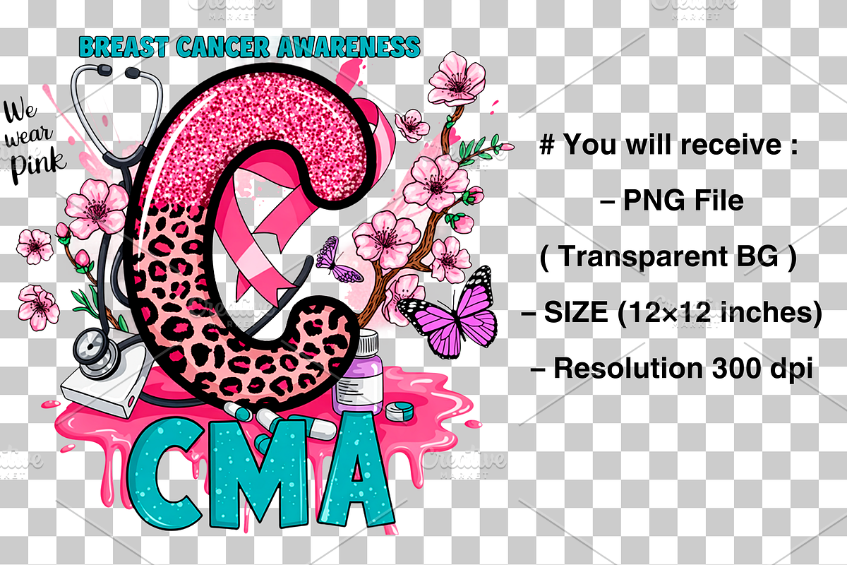 Breast Cancer CMA PNG, a Graphic by Clipart Bloom (Photo 2 of 2)