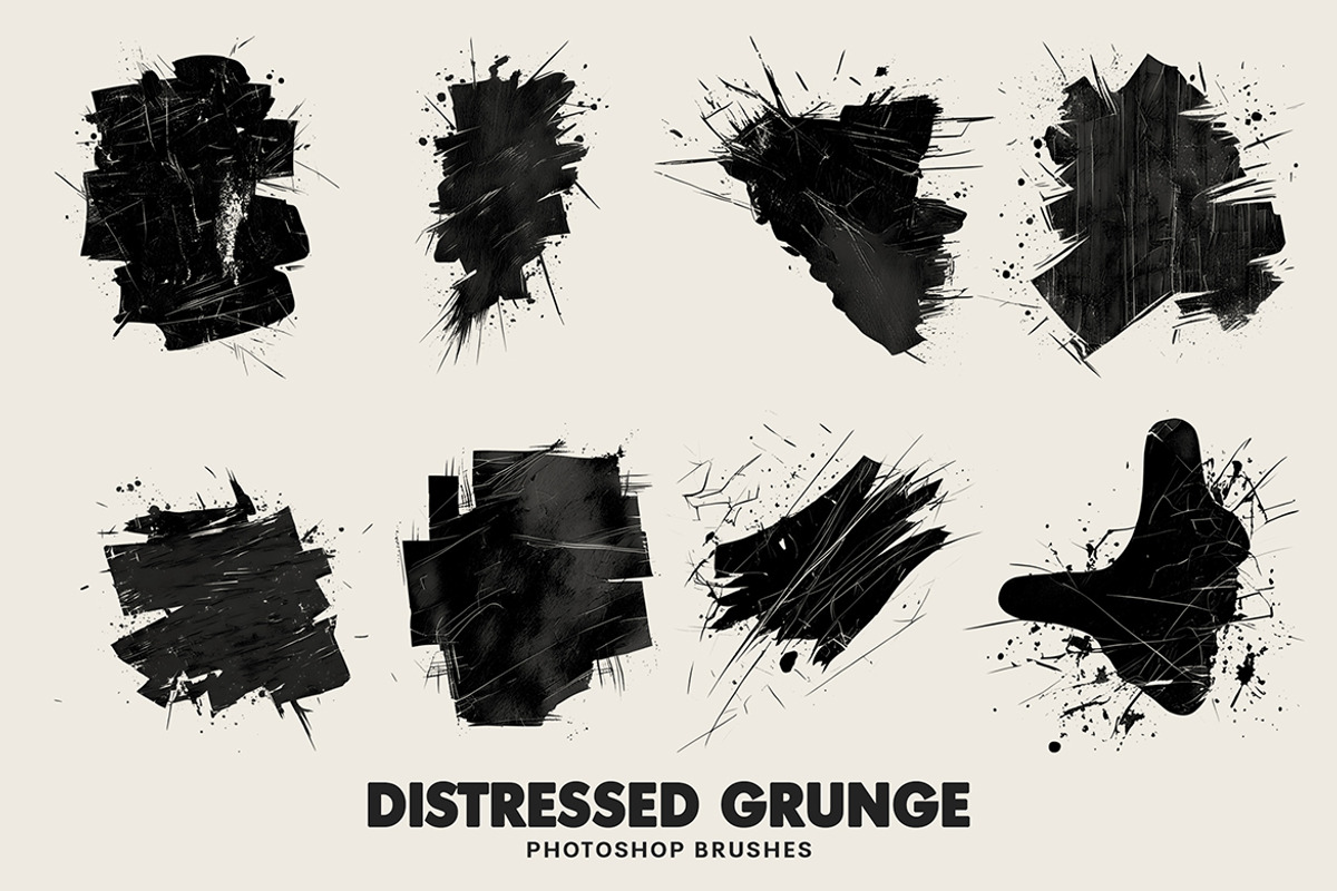 20 Distressed Grunge Brushes, a Brush Add-On by AB-TheDesigner (Photo 3 of 5)
