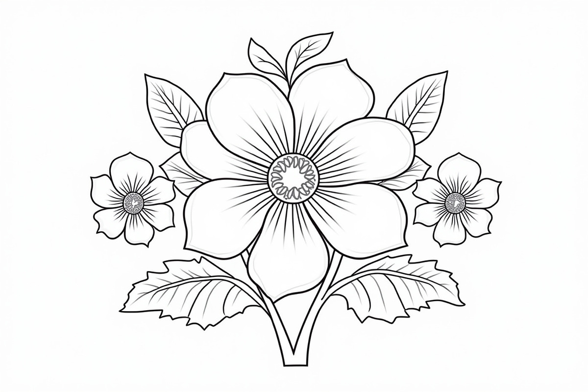 Botanical Line Art Coloring Sheets, an Illustration by balal (Photo 5 of 9)