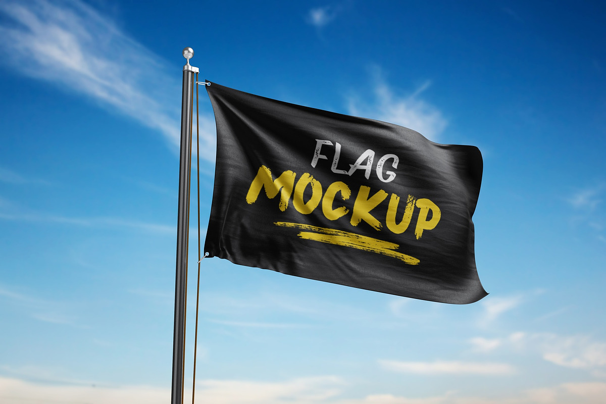 Flag Mockup, an Advertising Mockup by UFR_GRAPHIC (Photo 1 of 4)