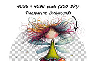 Watercolor Quirky Fairy Clipart Set, a Graphic by one-touch (Thumbnail 11 of 14)