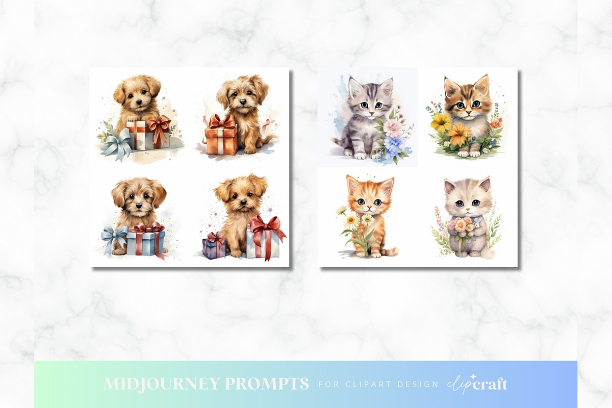 Watercolor Animals Midjourney Prompt, an Animal Illustration by ClipCraft (Photo 9 of 9)
