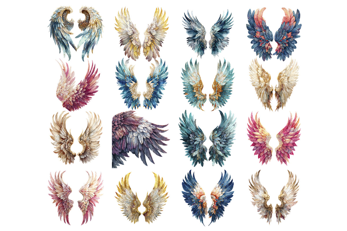 Mystical Wings Clipart Bundle, an Animal Illustration by InkyQueenArt (Photo 4 of 5)