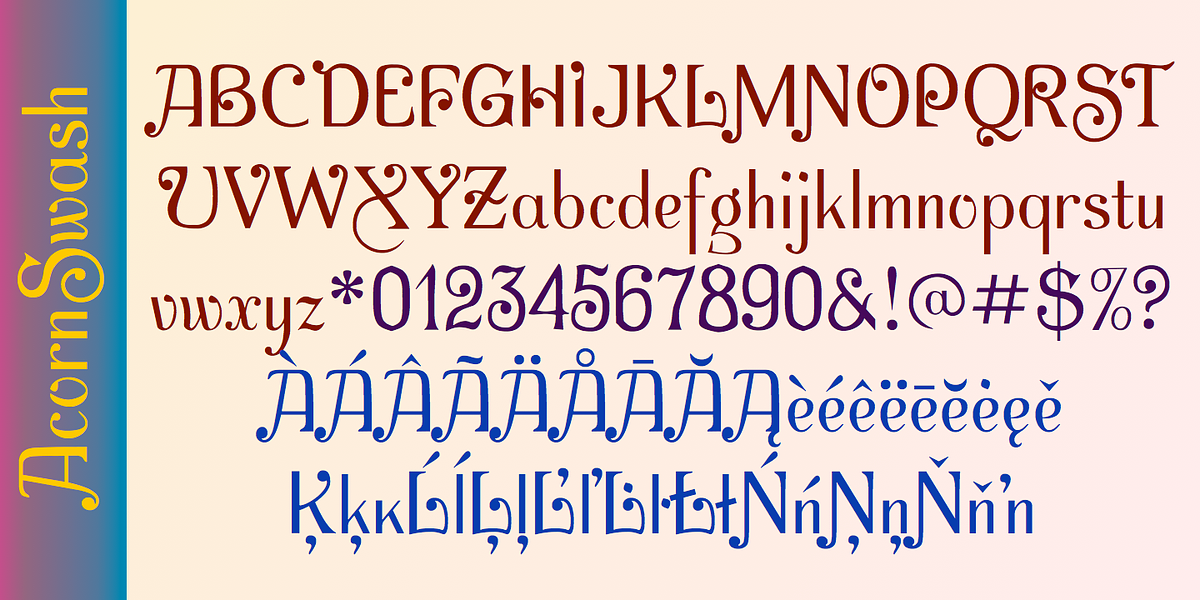 Acorn Swash, a Sans Serif Font by Ingrimayne Type (Photo 5 of 7)