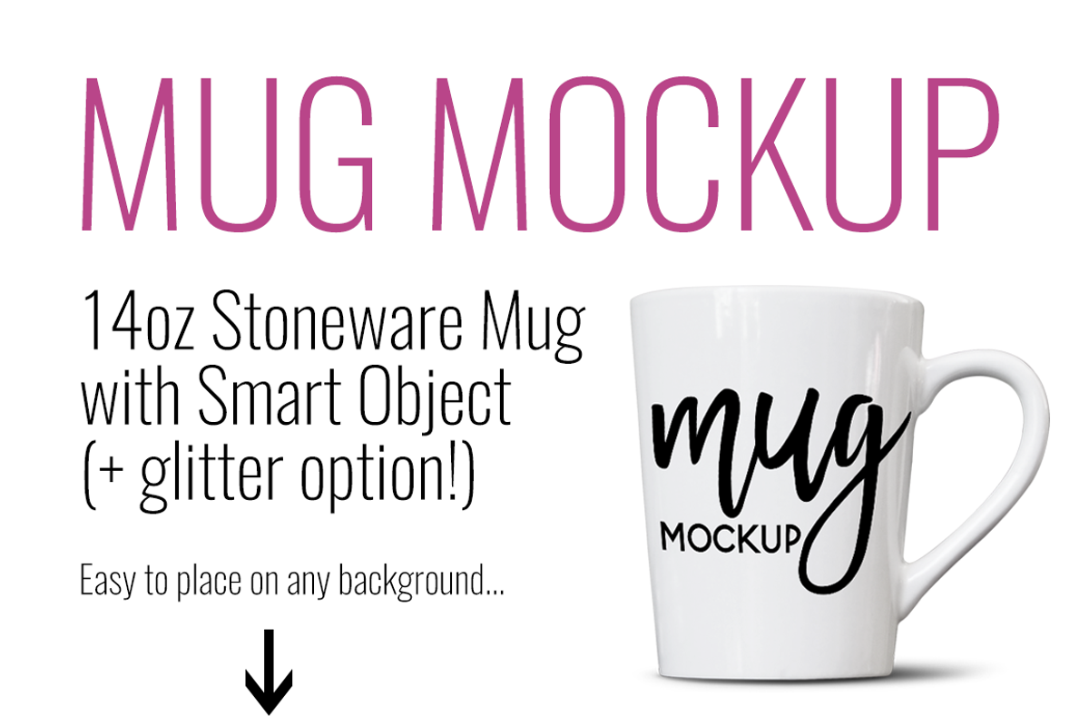 Mug White 14oz Tapered with Glitter, a Product Mockup by SarahDesign (Photo 4 of 5)