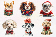 Christmas Funny Dog Clipart, an Illustration by Dream Creation (Thumbnail 3 of 6)