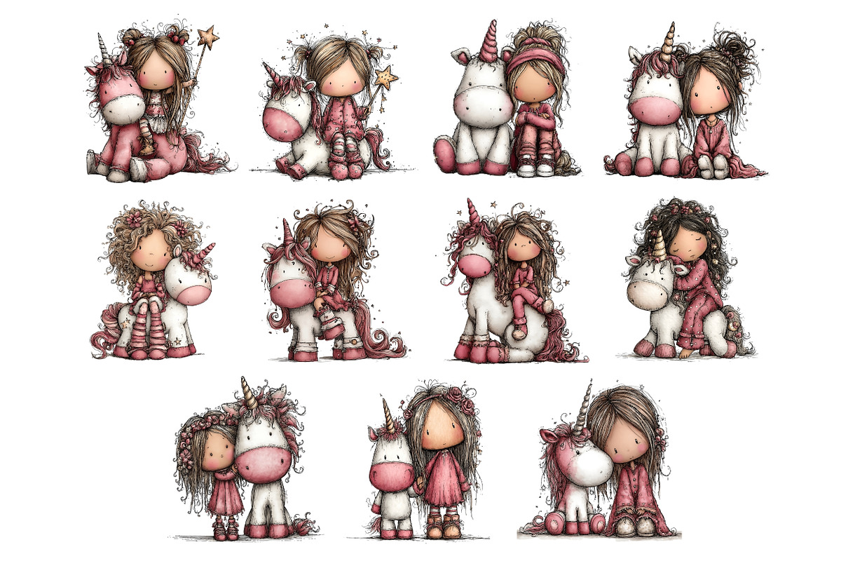 Girl With Unicorn PNG Clipart, a Person Illustration by Nicolle's Colorful Art (Photo 5 of 5)