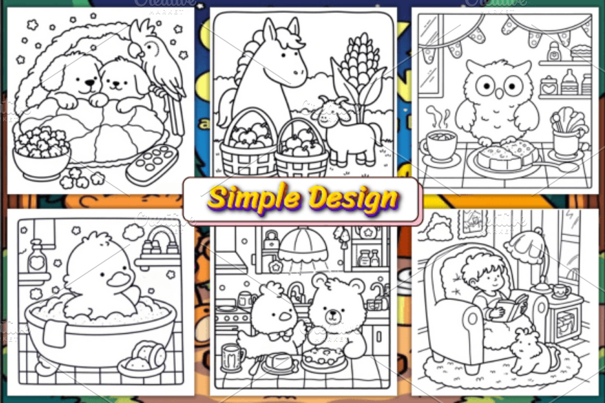 Cozy Routine Coloring Pages – Kawaii, an Animal Illustration by Ink Gallery (Photo 2 of 4)