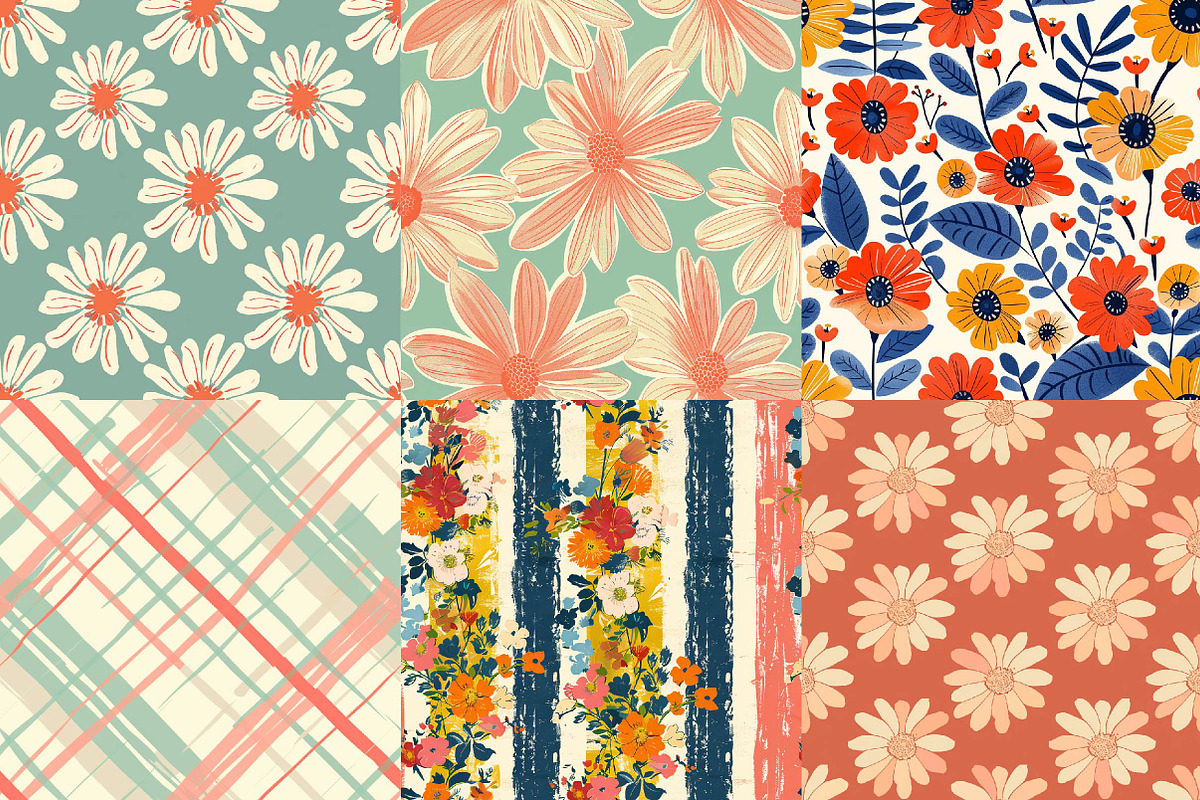 Modern Floral Seamless Digital Paper, a Texture Illustration by DreamPrint404 (Photo 5 of 7)