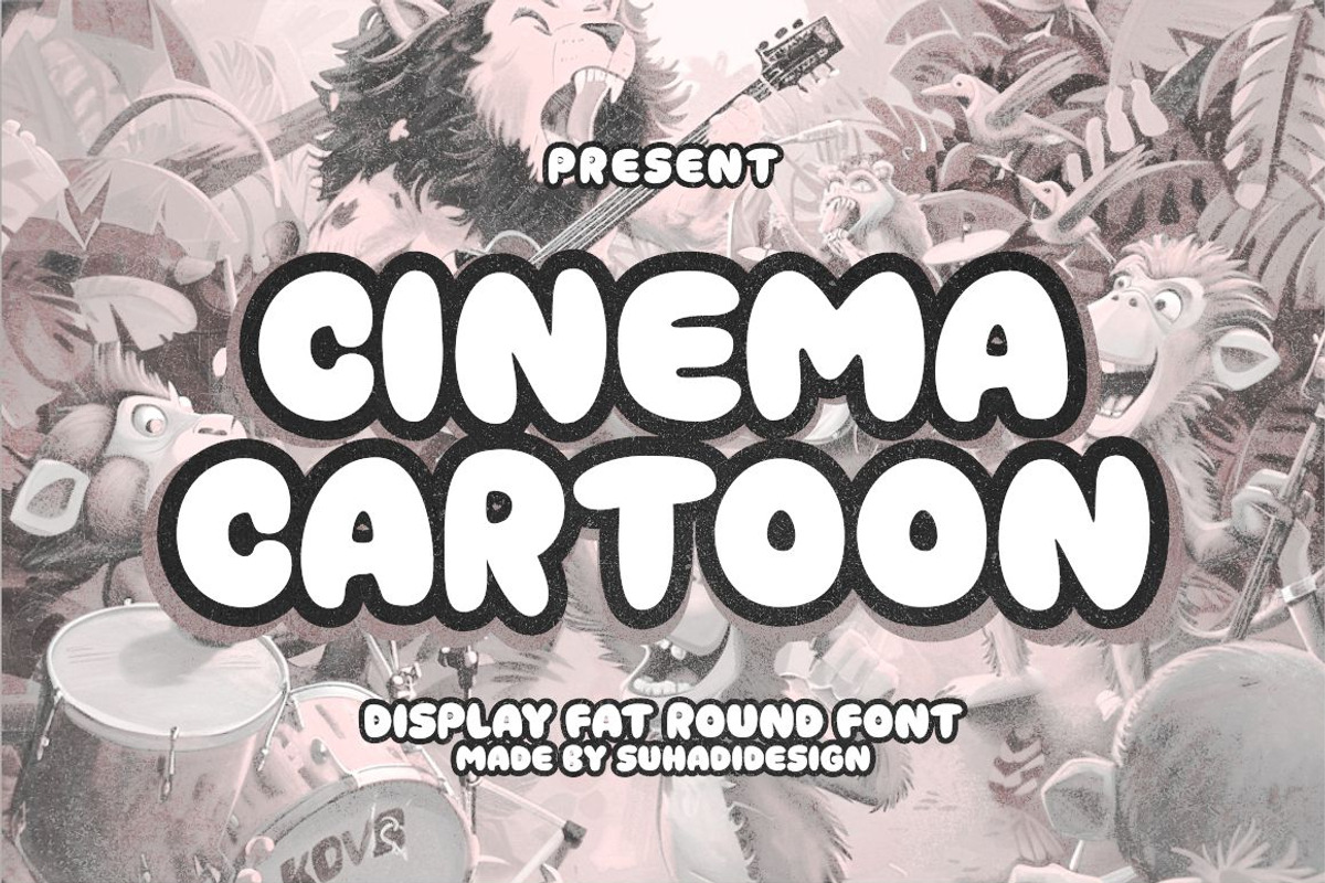 Cinema Cartoon Fat Round Font, a Handwritten Font by suhadidesign (Photo 1 of 9)