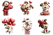Quirky valentine dog clipart, an Illustration by CreationArt (Thumbnail 3 of 6)