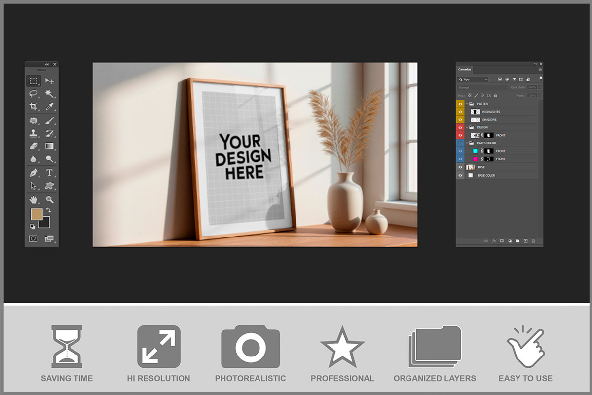 Poster Frame PSD, a Product Mockup by Bruno's Shop (Photo 2 of 3)