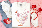 Watercolor Valentine Goose Clipart, an Illustration by Canvas Craft (Thumbnail 4 of 6)