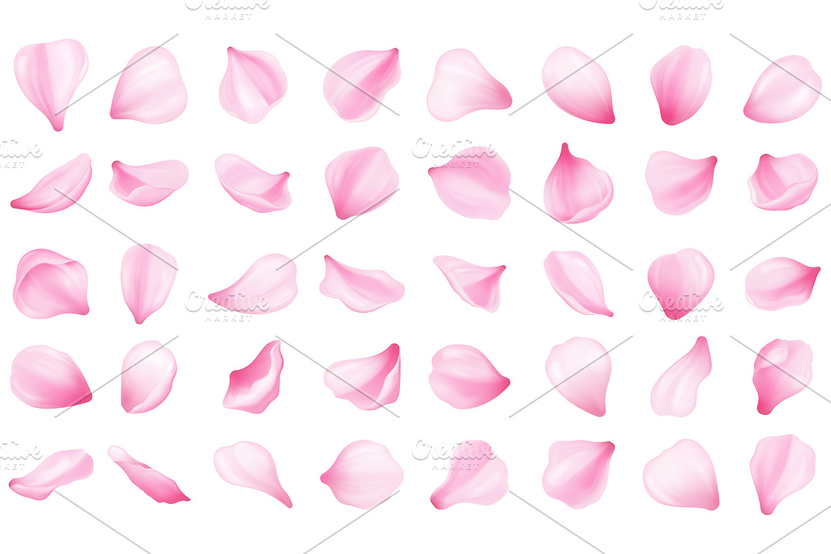 Pink sakura petal collection set, an Object Illustration by Yayasya (Photo 2 of 3)